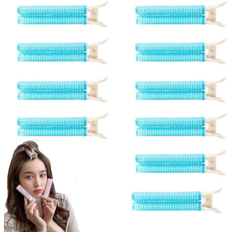 Lot de 10 pinces à cheveux volumisantes, pinces à racines pour cheveux volumineux, bigoudis DIY pour cheveux longs et courts (bleu) (1/5)