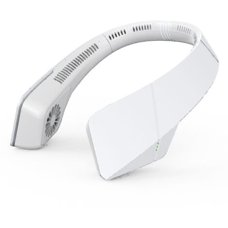 Ventilateur de cou portable, ultra silencieux et léger, rechargeable par USB (blanc) (1/5)
