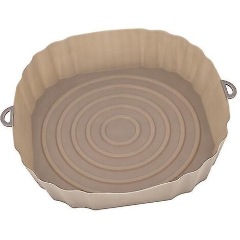 Plateau de cuisson pour friteuse à Air, 21cm, panier de poulet frit, tapis, Pot en Silicone marron (1/5)