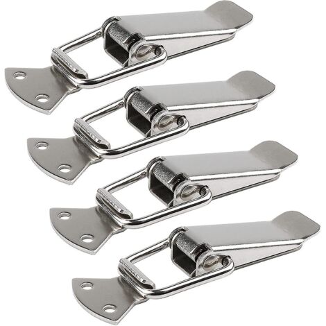 Loquet à bascule, loquet à tension en acier inoxydable, lot de 4 pièces de 56 mm avec vis (16 pièces), cadeau à levier (1/5)