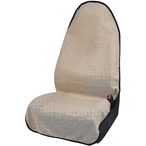 Housse de siège universelle pour voiture, en tissu éponge imperméable, antidérapante et absorbante pour le yoga, la natation et la plage, couleur beige CushiBeige (1/4)