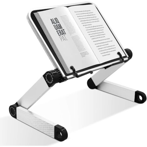 Support de livre/ordinateur portable réglable avec plateau porte-livres et trombones ergonomiques (1/5)
