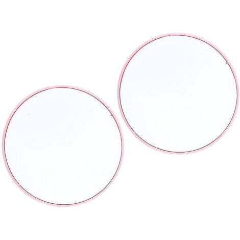 Miroir de maquillage grossissant x10, miroir de voyage à ventouse, petit miroir cosmétique, lot de 2 - Noir, 7,5 cm, rose (1/3)