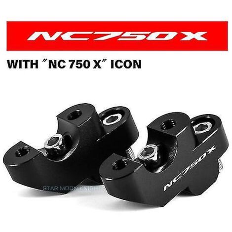 Pour Honda NC750, NC 750 XS, NC750X, 750X (2016-2023) : Colliers de serrage, adaptateurs de rehausse de guidon, adaptateurs de guidon, CB500X, CB500F, CB300F (noir, NC750X). (1/5)