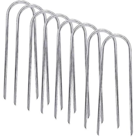 Piquets anti-vent robustes en forme de U, extrémités pointues, ancrages de sécurité au sol en acier galvanisé pour trampoline (1/4)