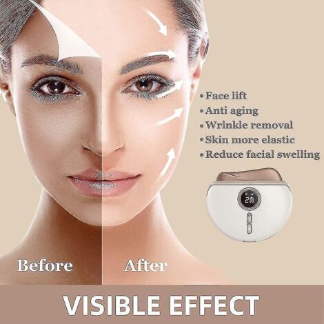 Nouveau masseur électrique Gua Sha à chaleur et vibrations pour le cou et le visage, lifting infrarouge rouge, anti-rides, outils de massage pour le soin de la peau du visage, livraison gratuite NOIR (1/3)