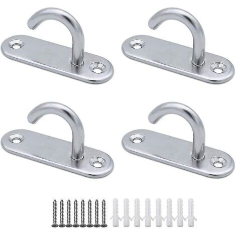 (Lot de 4) Crochets de plafond ovales robustes M6 en acier inoxydable 304 (1/5)