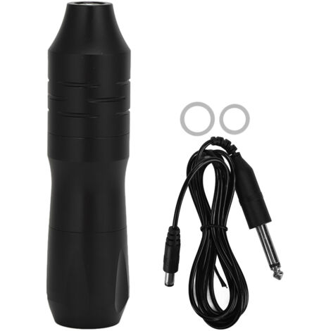 Stylo Tatouage Rotatif Sans Fil Cadre Aluminium Machine Cartouche Tatouage Aiguille Pistolet Interface DC Noir (1/5)