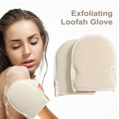 Gant de gommage au loofah pour le corps, exfoliant douche bain, éponge nettoyante pour hommes et femmes (1/5)