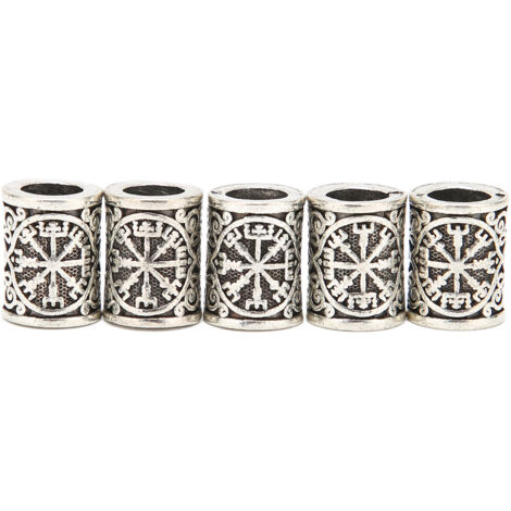 5 Perles à Tresser pour Cheveux et Barbe, Accessoires de Décoration Capillaire DIY, Tubes pour Dreadlocks et Bijoux Créatifs (1/5)