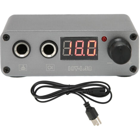 Alimentation Professionnelle Tatouage Double Mode Alliage avec Écran LCD 100‑230V Gris Prise US (1/5)