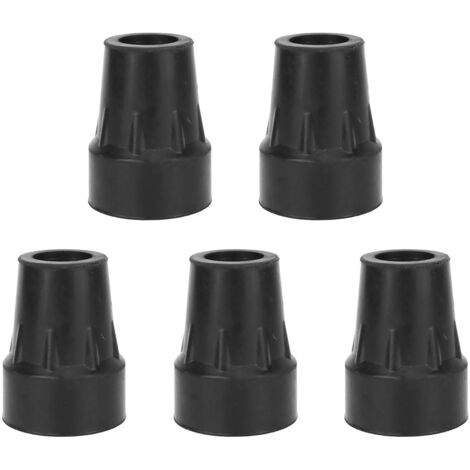 5 pièces embouts de béquille caoutchouc renforcé, canne épaisse, embouts de rechange 22mm noir (1/5)
