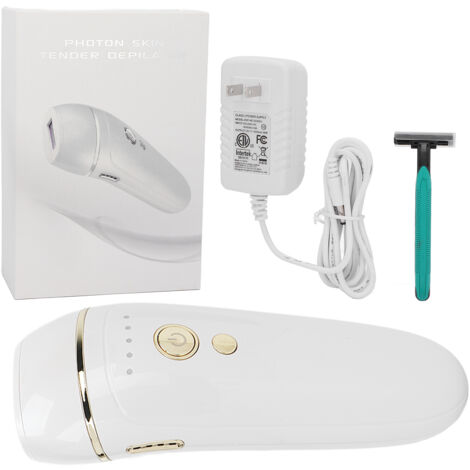Appareil d'épilation IPL portable sans douleur pour jambes, bras, aisselles et dos - 110-240V avec prise US blanche (1/5)
