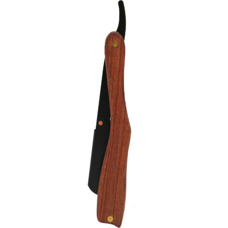 Rasoir droit vintage en bois antidérapant sans lame pour hommes S80‑6 noir (1/5)