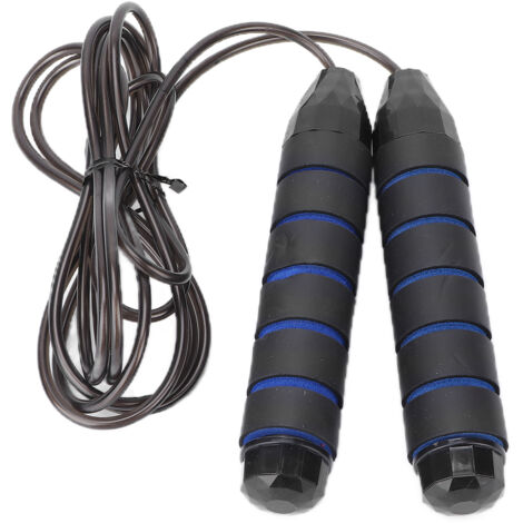 Corde à Sauter Ajustable avec Roulements en Acier pour Entraînement d'Endurance - Fitness et Gym - Bleu (1/5)