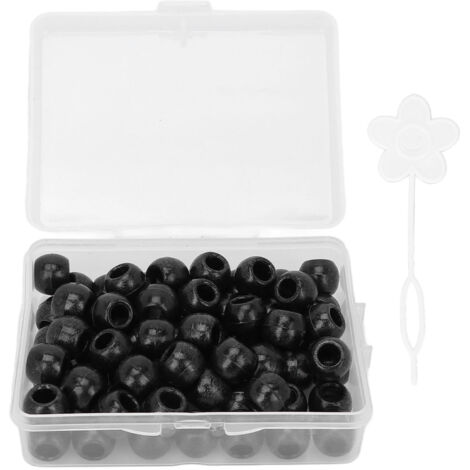 70 pièces perles barbe DIY tubes élégants pour dreadlocks décorations tresses bijoux accessoires noir (1/5)