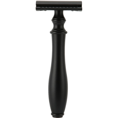 Rasoir de sécurité noir portable à double tranchant pour l'épilation corporelle, réutilisable pour salon à domicile (sans lame) (1/5)