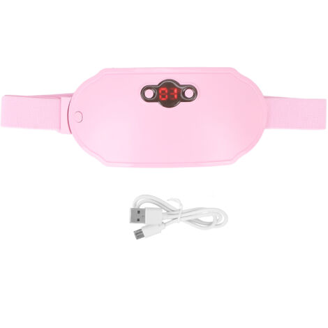 Ceinture de massage chauffante pour le ventre, réglable et vibrante, pour douleurs menstruelles et lombaires (Rose) (1/5)