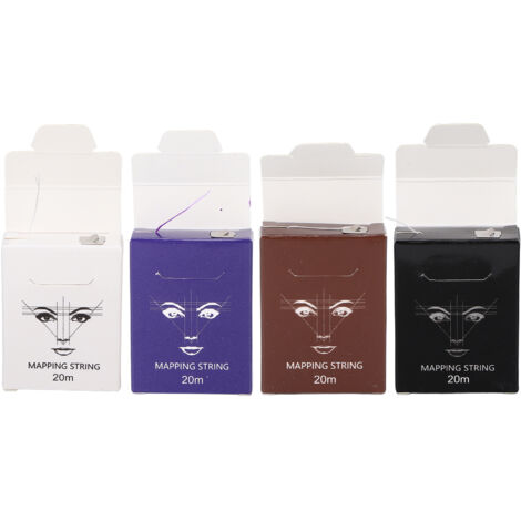 Ensemble de 4 Fils de Cartographie pour Sourcils - Outil de Marquage Symétrique Microblading - Couleurs Blanc, Noir, Violet, Marron - 8ml (1/5)