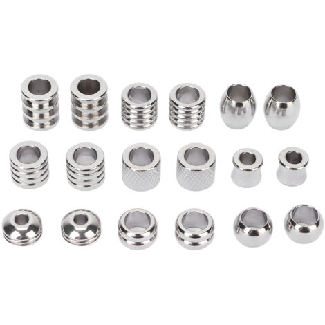18 Perles Vikings pour Cheveux en Acier Inoxydable Haute Dureté Taille Parfaite Design Simple Applications Multiples Perles à Tresses (1/5)