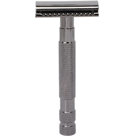 Rasoir manuel professionnel en alliage portable pour salon et voyage - Noir (lame non incluse) (1/5)