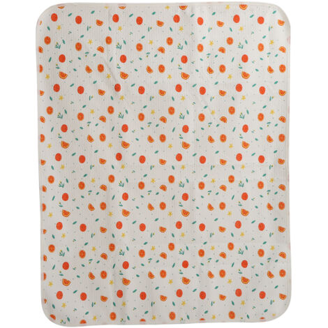 Protection imperméable lavable pour table à langer 80x100 cm en coton respirant, modèle Orange Doux