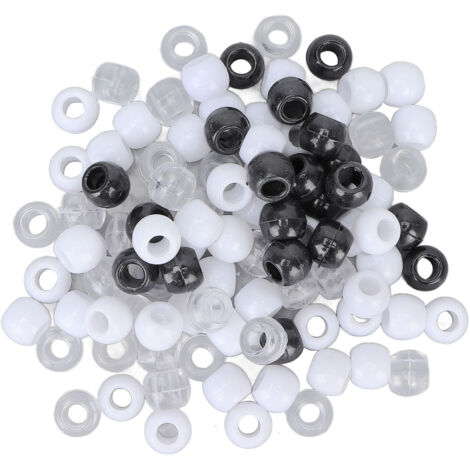 100 perles à sceller pour dreadlocks et tresses - Multicolores, noir, blanc, transparent - Accessoires décoratifs cheveux et barbe (1/5)