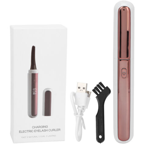 Curleur de Cils Électrique Rechargeable USB, 4 Températures, Perm à Chaud avec Écran LCD pour Femmes - Blanc (1/5)