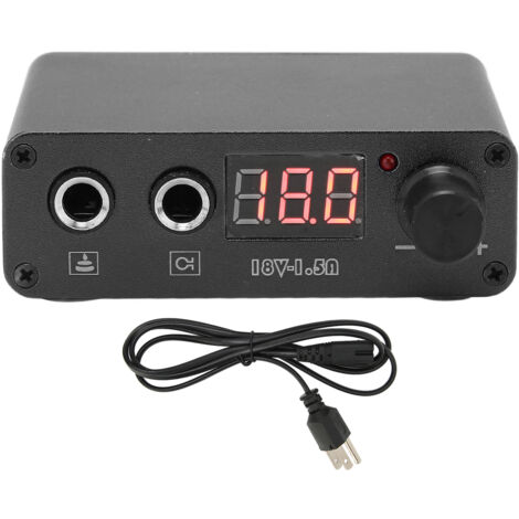 Alimentation Professionnelle Tatouage Double Mode Alliage avec Écran LCD 100‑230V Prise US Noir (1/5)