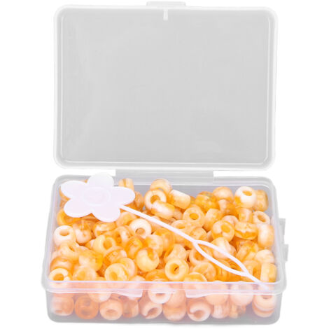 200 perles à cheveux acryliques multicolores, perles bonbon pour décorations capillaires DIY, jaune foncé