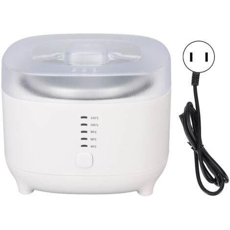 Chauffe-cire paraffine rapide - Machine de spa avec 5 niveaux de température - Pot blanc 500ML - Prise US 110V