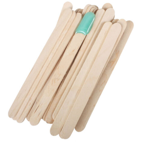 50 Spatules en Bois pour Épilation à la Cire, Applicateurs Professionnels pour Soins du Visage et Spa (1/5)