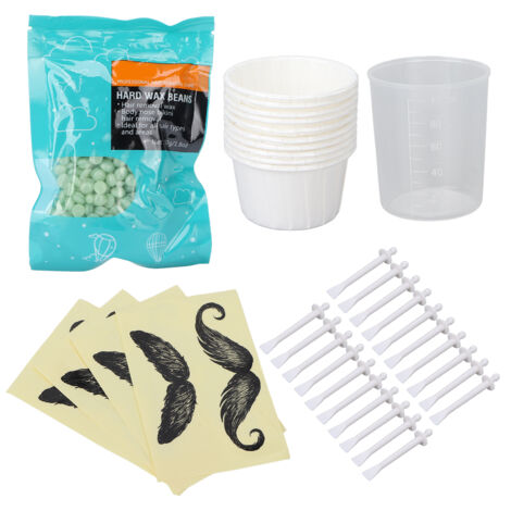 Kit de Cire Professionnel pour Épilation du Nez, Moustache, Poils avec Applicateur, Tasse à Mesurer et Modèles (1/5)