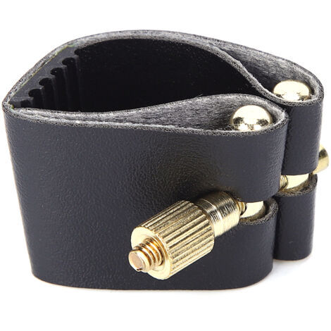 Ligature pour Saxophone Ténor en Cuir PU et Métal Noir - Accessoire ...