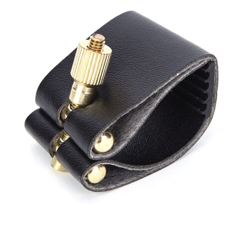 Ligature pour Saxophone Ténor en Cuir PU et Métal Noir - Accessoire ...