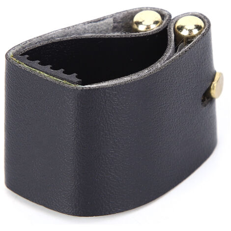 Ligature pour Saxophone Ténor en Cuir PU et Métal Noir - Accessoire ...