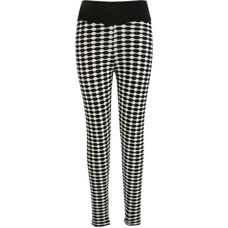 Leggings de Yoga Femme Gainant Haute Taille Élastique Noir et Blanc pour Sport Taille XL (1/5)