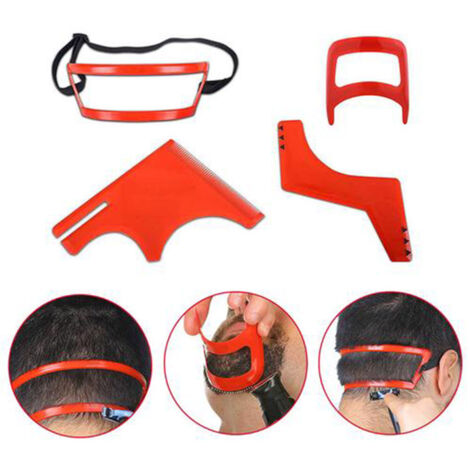 Guide de Taille Barbe et Coupe Cheveux - Gabarit de Ligne Parfaite pour Contour Barbe et Nuque - Kit de Coiffure et Soin Capillaire Professionnel