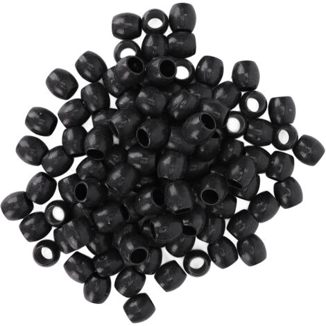 100 perles noires pour tresses dreadlocks et barbe, accessoires de décoration capillaire DIY (1/5)