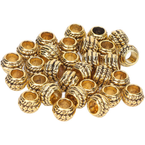 30 perles pour dreadlocks en alliage de zinc, décorations capillaires et barbe, accessoires de bijoux DIY (1/5)