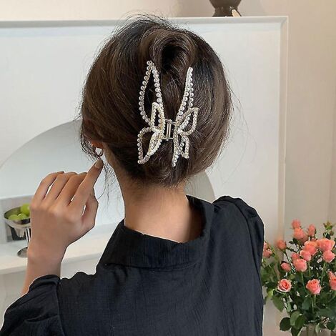 Zk - Épingle à cheveux en métal pour femme, grande épingle à cheveux nœud, épingle à cheveux arrière, grande épingle à cheveux géométrique, pince requin (1/5)
