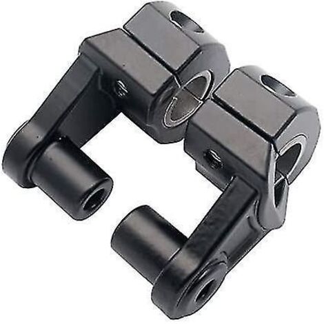 Rehausseurs de guidon universels pour moto, compatibles avec les guidons de 7/8" (22 mm) et 1 1/8" (28 mm). Alliage d'aluminium résistant, fixation par collier, noir, lot de 2. (1/5)