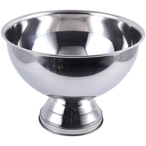Bol en métal inoxydable, seau à glace pour champagne, vin, bière, punch, fête, argent (1/5)