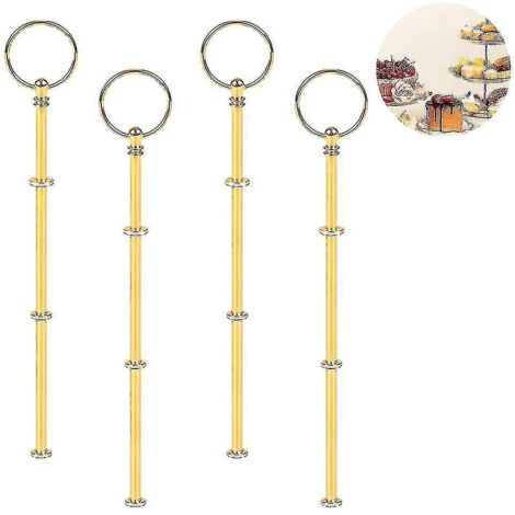 Ensemble de 4 accessoires pour présentoir à gâteaux à 3 étages, présentoir à gâteaux à 3 étages doré (1/3)