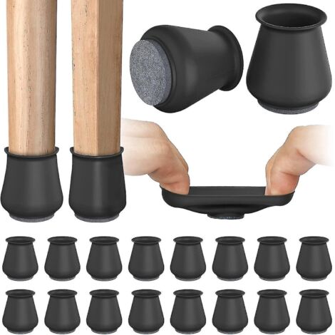 16 protections de sol pour pieds de chaise, embouts en silicone antidérapants en feutre pour protéger les sols et les meubles. (1/5)