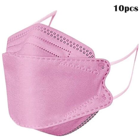 Masques de protection pour adultes et enfants (10/20/50/100 pièces) - Légers et confortables - Roses (lot de 10) (1/4)