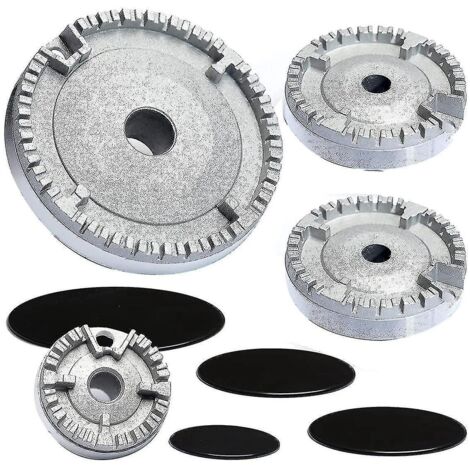 Ensemble de chapeau de cuisinière amélioré, couvercle de brûleur de plaque de cuisson, chapeau de brûleur compatible avec la plupart des brûleurs de cuisinière (1/5)