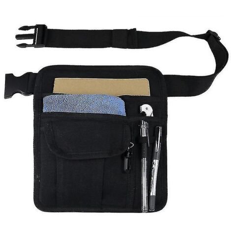 Tablier de serveur/serveuse - Ceinture utilitaire avec poche banane pour livre d'or, tablette, argent, stylos et monnaie (CoiBLACK) (1/5)