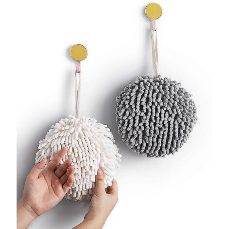 Lot de 2 serviettes boules - Séchez vos mains instantanément et facilement avec ce lot de serviettes de bain créatives (bleu) (1/5)