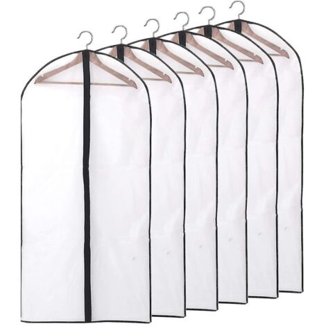 Housses à vêtements transparentes, [6 pièces], avec fermeture éclair - Noir - 60 x 100 cm (1/5)